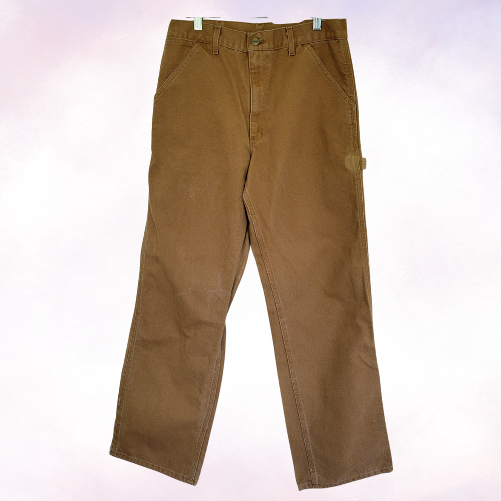 Carhartt Brown Carpenter Utility Work Pants Size 34 x 32